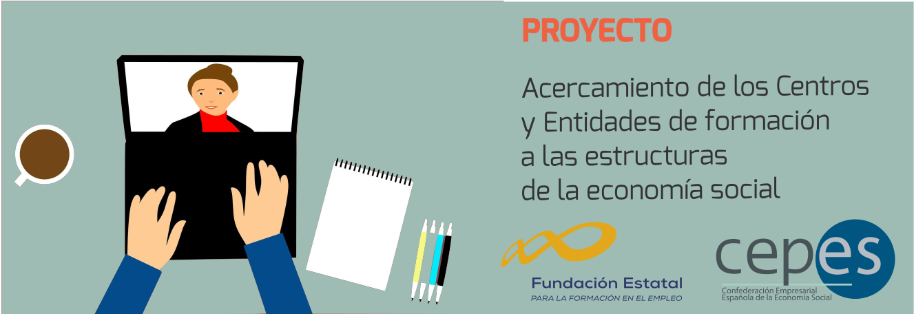 Banner de información del Proyecto sobre acercamiento de los centros de formación para la economía social